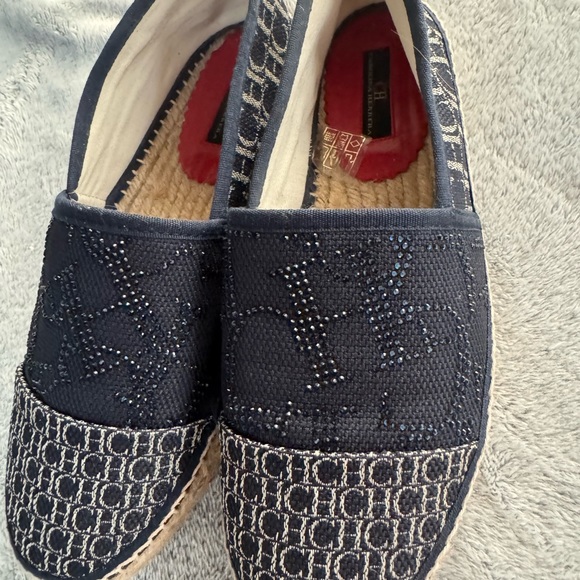 Carolina Herrera Blue Espadrilles with Quilted Pattern - Picture 4 of 8